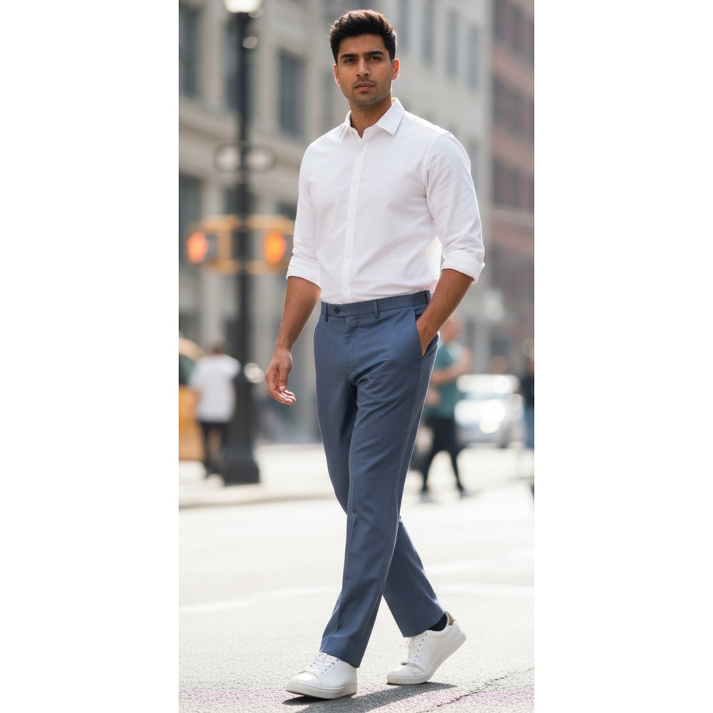 Jos. A. Bank Dress Pants Mens 35R Blue Good Tailored Fit Signature 100% Wool